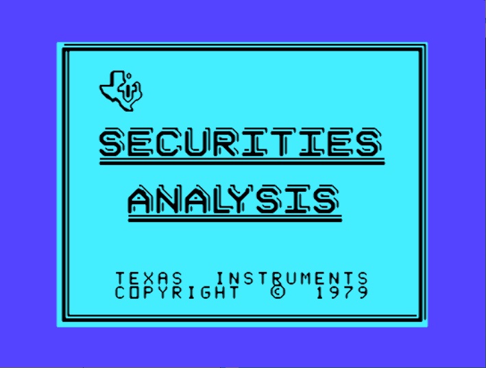 securities analysis